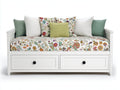Sofás cama de madera con 2 cajones 205x100x90 cm - blanco y multicolor - diseño clásico con laterales rectos