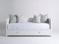 Sofás cama de madera 205 x 97 x 89 cm - blanco-gris claro - 2 cajones y diseño tipo diván