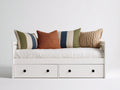 Sofás cama de madera con 2 cajones 200x90x82 cm - blanco y crema - diseño compacto