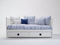 Sofás cama de madera con 2 cajones 200x90x85 cm - blanco y azul - diseño náutico