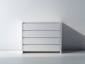 Cómodas de madera 96 x 44 x 94 cm - blanco - 4 cajones sin tiradores y diseño minimalista