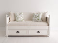 Sofás cama de madera 205 x 95 x 90 cm - Blanco - 2 cajones y estilo clásico